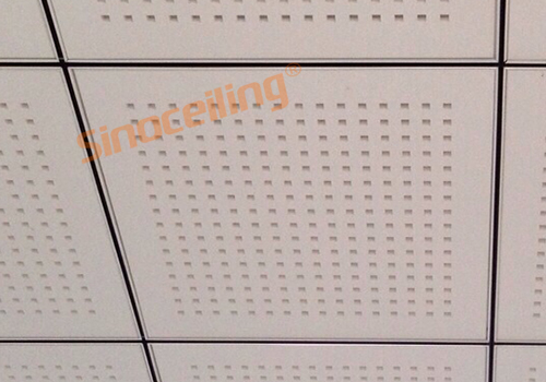 solid groove t grid with perforated gypsum tile